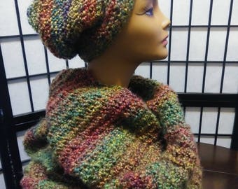 Scarf and hat. Oufet knit.FREE SHIPING