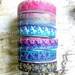 7/8" Watercolor Glitter Unicorns Stars USDR grosgrain ribbon