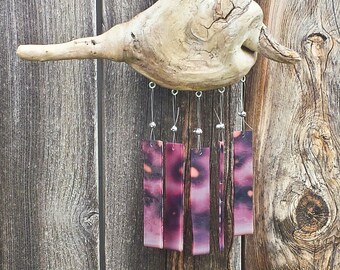 Bird-shaped Driftwood & Glass Wind Chime