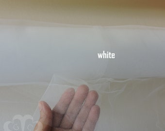 White 108" Soft Illusion Nylon Tulle by the Yard