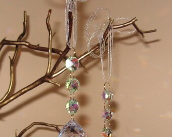 SET OF 2 - 30% Lead Crystal AB Ornament/Favor/Suncatcher