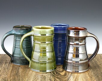 20 oz Stoneware Pottery Beer Mug Beer Tankard Beer Stein ! Works great in the Freezer ! Great gift for beer lovers !