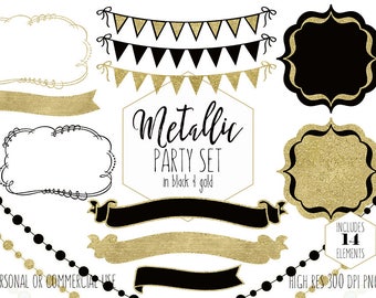 black gold banner etsy