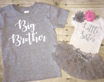Sibling Shirt Set | Big Brother Little Sister Matching Shirts | Sisters | Coming Home Outfit | Baby Shower Gift