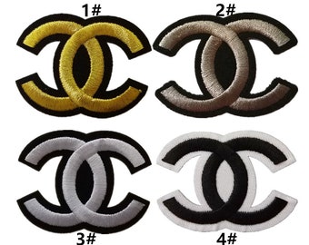 Price for 10 pieces,iron on embroidery patches,embroidered emblem badges,appliques,gold CC patches,small CC patches for denim jeans jackets