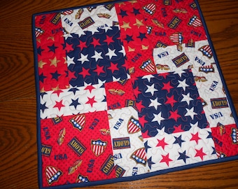 Americana Table Topper/ Patriotic Table Topper/ 4th Of July Candle Mat/
