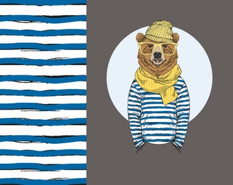 Panel Fabric - Bear Panel Print Jersey Knit Fabric, Stretch Jersey Fabric,Jersey Knit Fabric,Jersey Fabric, Panel Fabric
