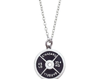 Sterling Silver Weight Plate Necklace