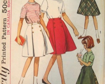 Simplicity Pattern 5431 Size 8 Girl's Wrap Around Skirt