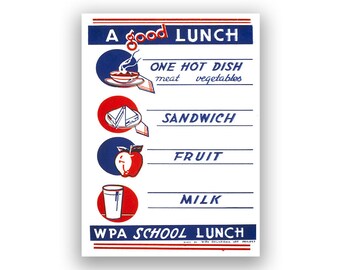 Eat Fruit - Be Healthy Classic 1938 WPA Art Project Poster – 16x24 Vintage Reproduction