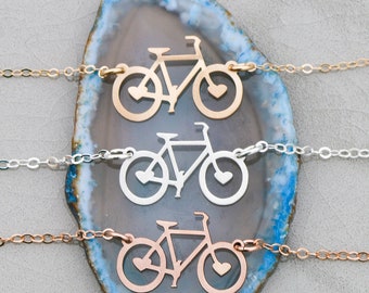 Biker Gift Bicycle Necklace Biker Jewelry Bicycle Silver Cyclist Fitness Gift Rider Gold Bicycle Charm Fitness Jewelry Exercise Mother's Day