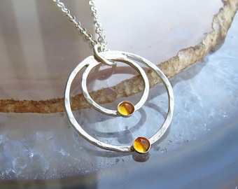 Silver Citrine Necklace, Citrine Jewelry, November Birthstone Necklace, Genuine Citrine Necklace