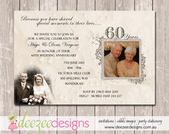 60Th Anniversary Invitations Ideas 8