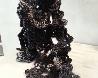 Black and gray scarf winter silver