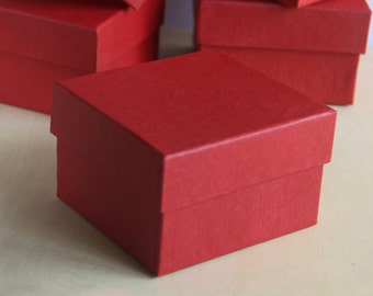 Set of 6, Fancy Red Gift Box, Jewelry Box,