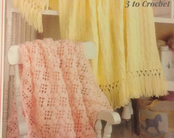 Leisure Arts Rock Me Gently Baby Afghans Knitting and Crochet Patterns Book Leaflet 2542
