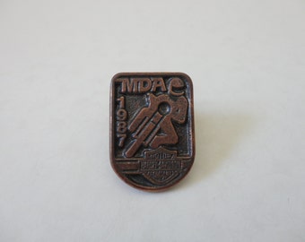 VINTAGE 1987 HARLEY davidson mda lapel jacket vest PIN