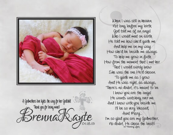 Baptism Gift for Godfather Godmother Godparents Personalized