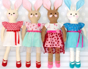 Sewing Pattern for soft toys, Rag Doll Pattern, Stuffed Toy Pattern, Rabbit Pattern, PDF Pattern, Stuffie Pattern, Softie Pattern, RACHEL