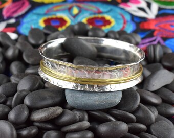 Textured Sterling Silver Bangle