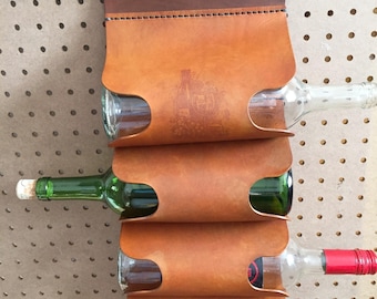 Hanging Leather Wine Rack