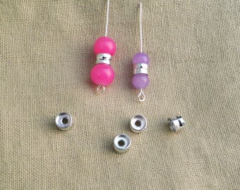 60 tube or column aluminum spacer beads 6 x 4 mm