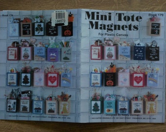 vintage 1994 plastic canvas pattern Mini Tote Magnets