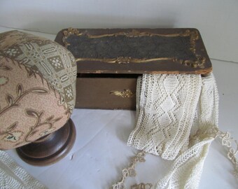 Antique Sewing Box Antique Victorian Sewing Box Sewing Notions Haberdashery Case Haberdashery Display Drawer Civil War Era