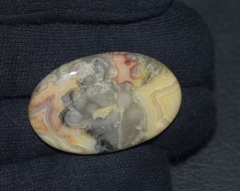 Crazy Lace Agate Cabochon 37x24x5 MM Handmade Crazy Lace Agate Gemstones Cabs Loose Stones Oval Shape 41 Cts