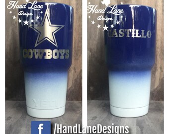 Custom Powder Coated Dallas Cowboys YETI/HOGG/rtic/OZARK Tumbler 20oz or 30oz