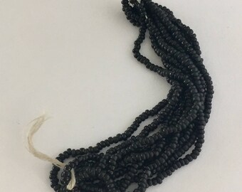 GVintage European Micro Seed Beads - BLACK - Mini Hank