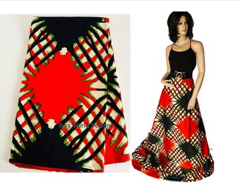 Wholesale African textiles , Fabric from Africa , African Fabric , Ethnic African Clothing supplies, Red, Olive Green 6 Yards WP697