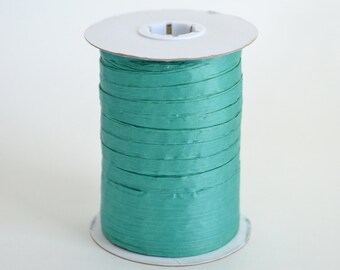 Raffia Ribbon, Teal Raffia, Paper Raffia, Teal Ribbon, Paper Ribbon, Craft Supply, Gift Packaging, Wrapping Supply, 100 Yards Spool