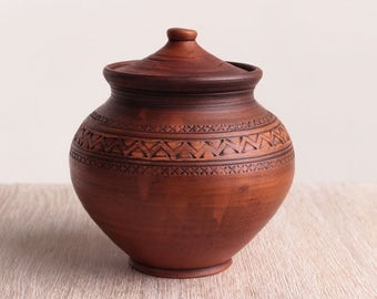 Ceramic pitcher, stoneware, brown, pottery, handmade, ceramic pot, rustic pot, clay pot, eco friendly, large ceramic pot,