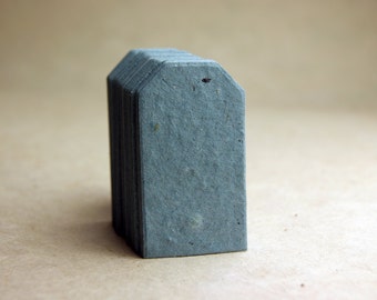Tiny Seed Paper Tags 1.25" wide by 2.25" tall Wildflower Blue Lotka Recycled Fibers Set of 30