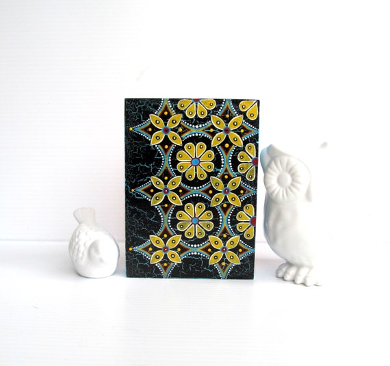 Yellow Flowers Colorful wall art on hollow wood box