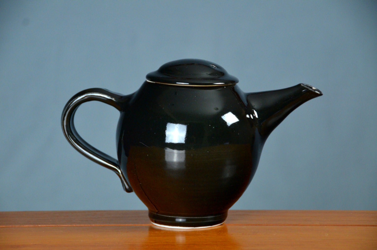 Black Ceramic Teapot Hand Thrown Porcelain Pottery Tea Set