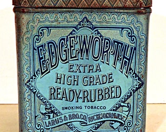 Edgeworth Tobacco Tin Extra High Grade Tall Pinched Can