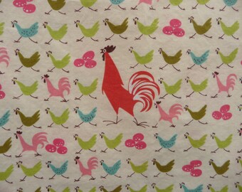 Print fabric with chickens. FARMDALE CROSSING by Alexander Henry Fabrics Collection 2009