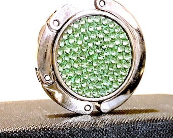 Plain Green Swarovski Crystal - Foldable Purse Hanger