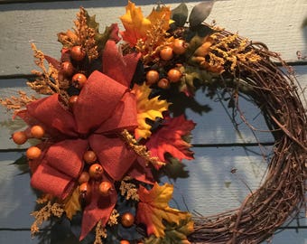 LEAVES & BERRIES Fall Wreath