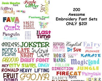 Must See 200 Of My Best Machine Embroidery Font Sets for the Crazy Low Price of 20 in HUS
