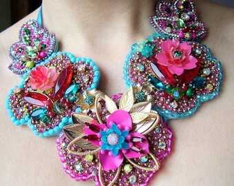Flower Power - OOAK Neckpiece - Ready to ship xx