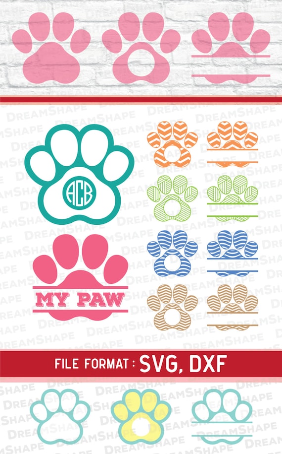 Download SVG Paw Cut Files Vinyl Cutters Monogram Cricut Files