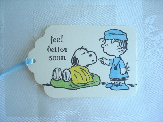 Items Similar To Get Well Snoopy And Linus Feel Better Soon