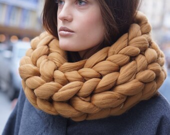 Chunky Scarf, Knitted Scarf, Knit Scarf, Wool Knit Scarf, Super Chunky Knit Scarf, Wool knit Scarf, Gift for her