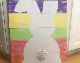 Distressed rainbow bunny