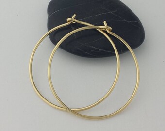 Thick 18k Solid Gold Hoop Earrings, 18 Gauge, Solid Gold Hoop Earrings, Solid 18k Gold Hoops, Solid Gold Earrings, Mothers Day Gift for Her