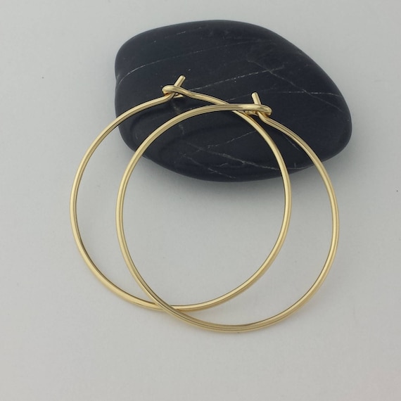 Thick 18k Solid Gold Hoop Earrings 18 Gauge Solid Gold Hoop 4010