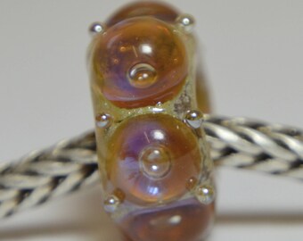 Unique Handmade Lampwork Glass European Charm Bead - SRA - Fits all charm bracelets - Silver Core Options